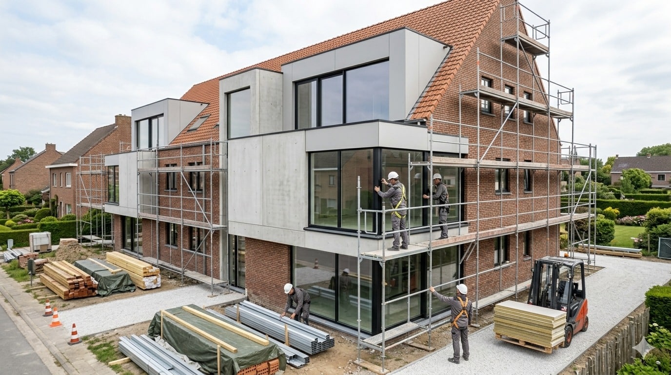 Chantier de rénovation immobilière en Belgique — expertise terrain FAYS Capital